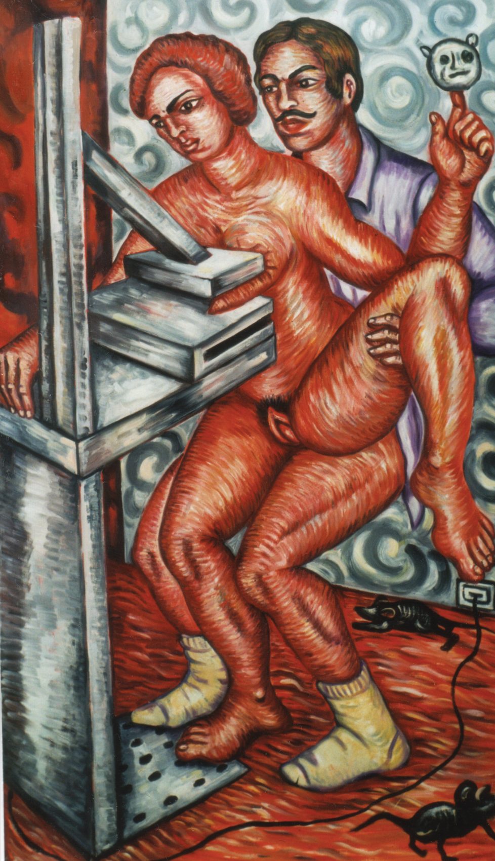 Mammographie, huile sur toile d'Anne van der Linden, 2003