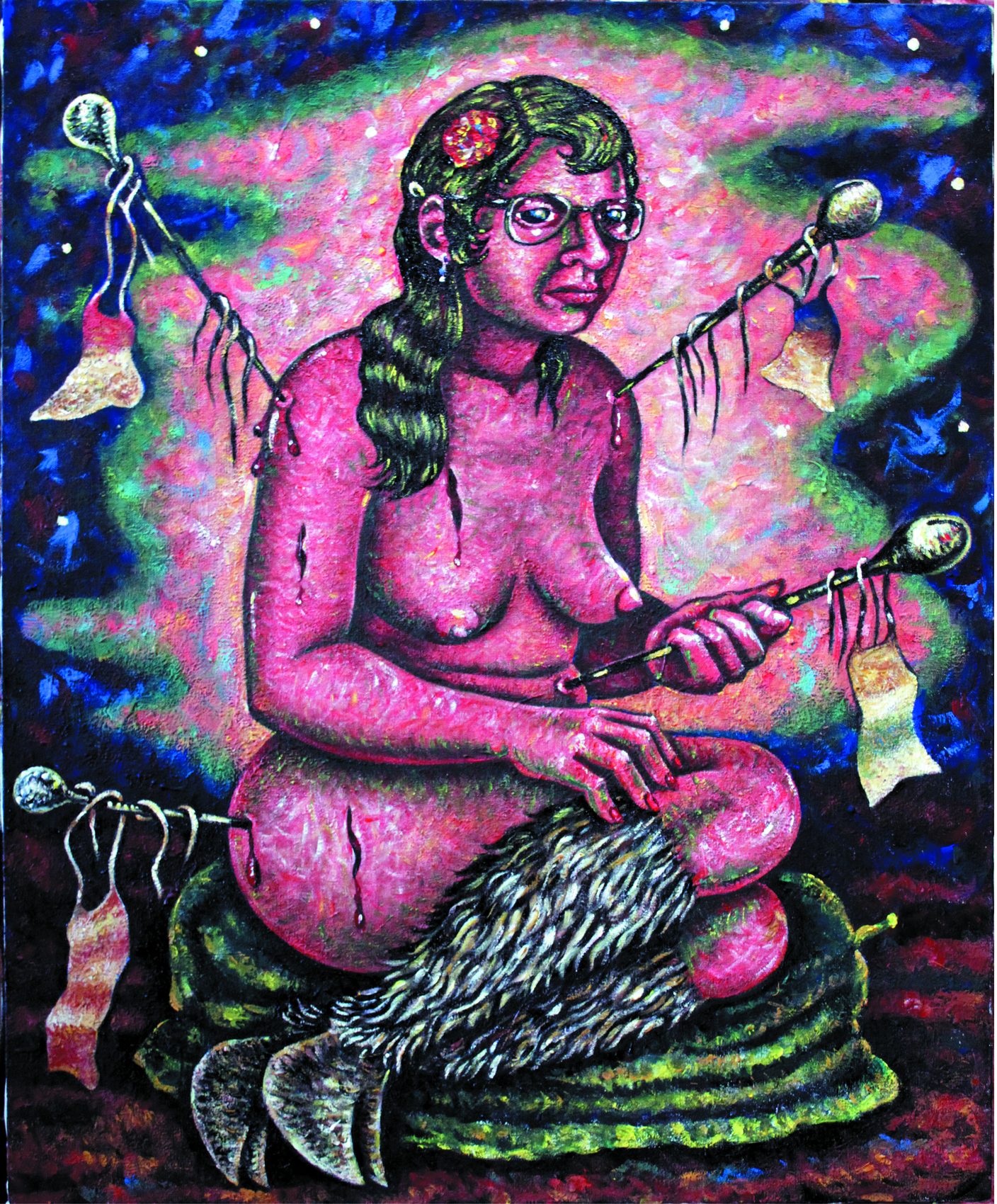 Sébastienne, huile sur toile d'Anne van der Linden, 2011