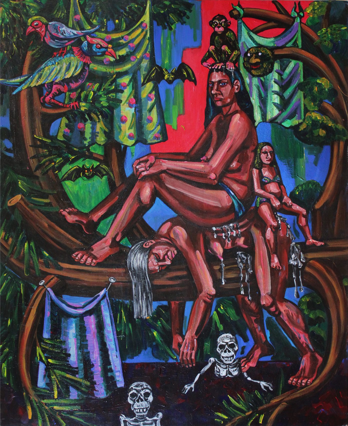 Girls only, acrylique sur toile d'Anne van der Linden, 2021