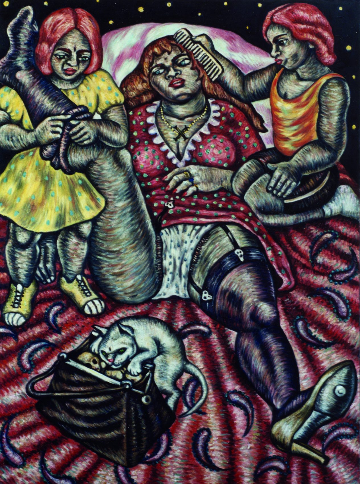 La Grande Poupée, huile sur toile d'Anne van der Linden, 2002