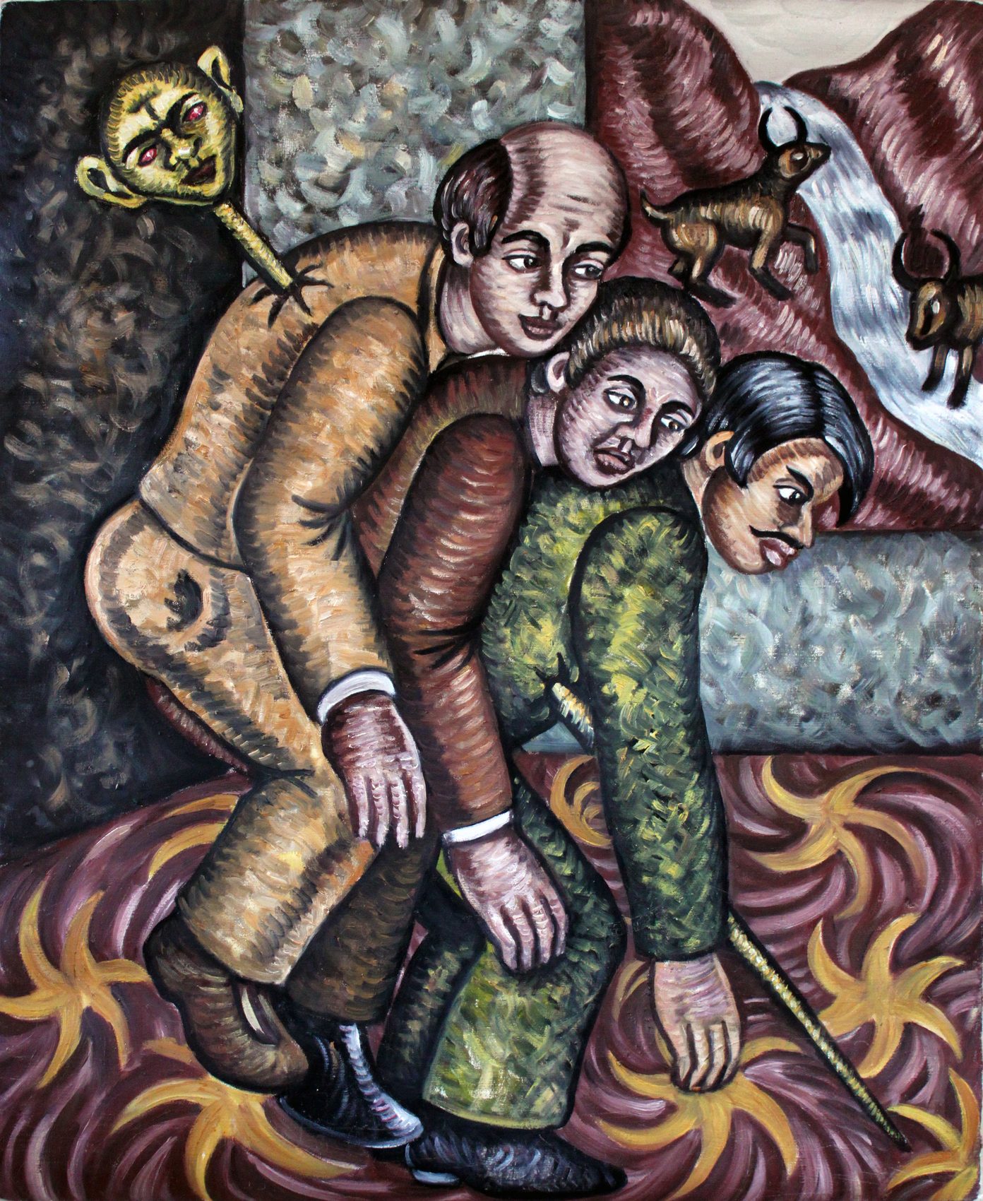 Brochette, huile sur toile d'Anne van der Linden, 2005