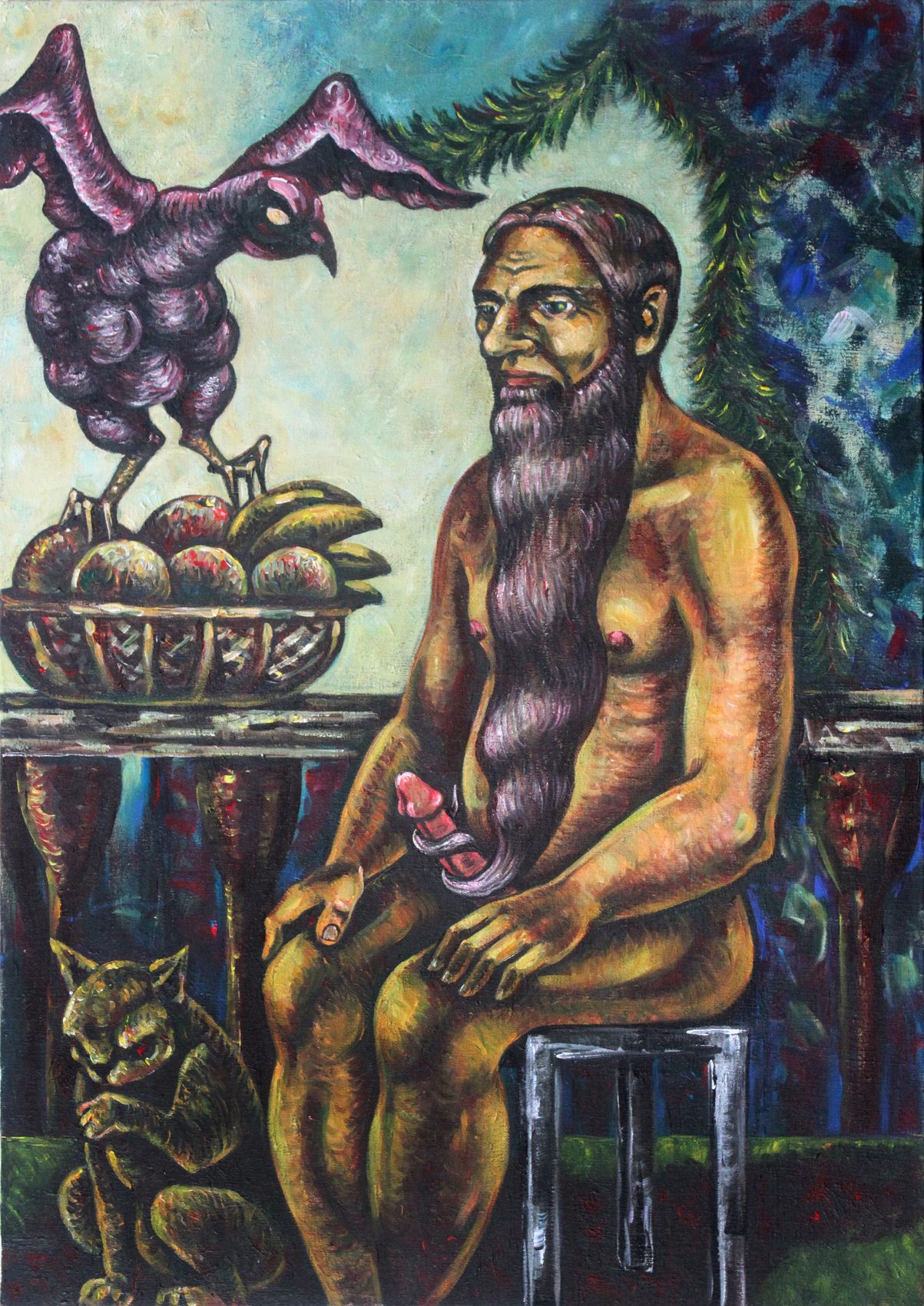 Le Barbu, acrylique sur toile d'Anne van der Linden, 2016