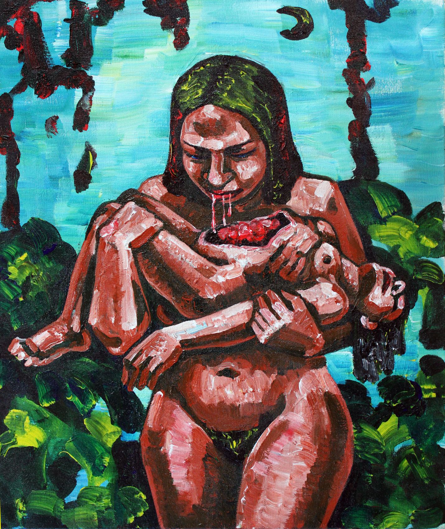 Bouchère, acrylique sur toile d'Anne van der Linden, 2019