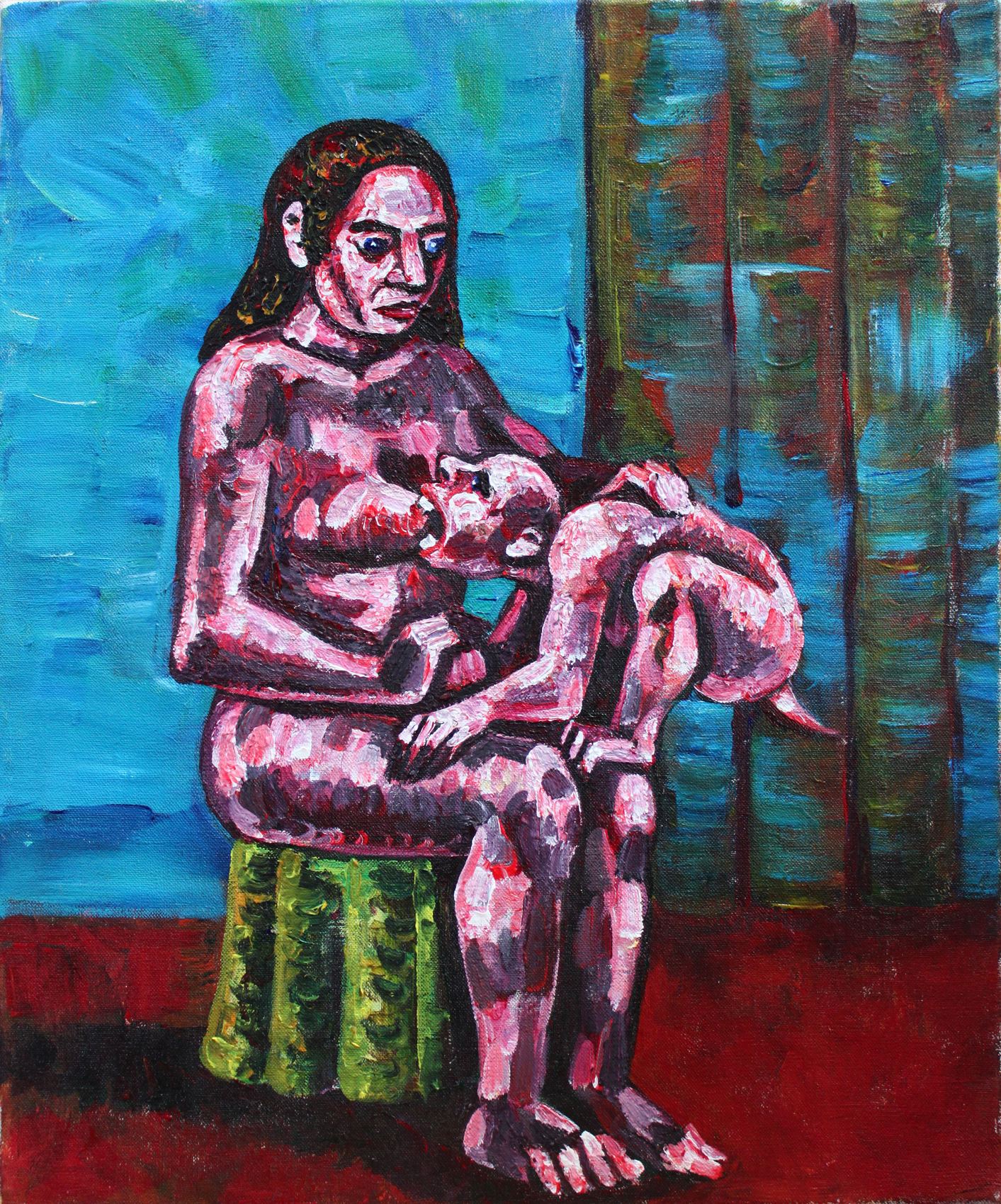 Baby vampire, acrylique sur toile d'Anne van der Linden, 2018
