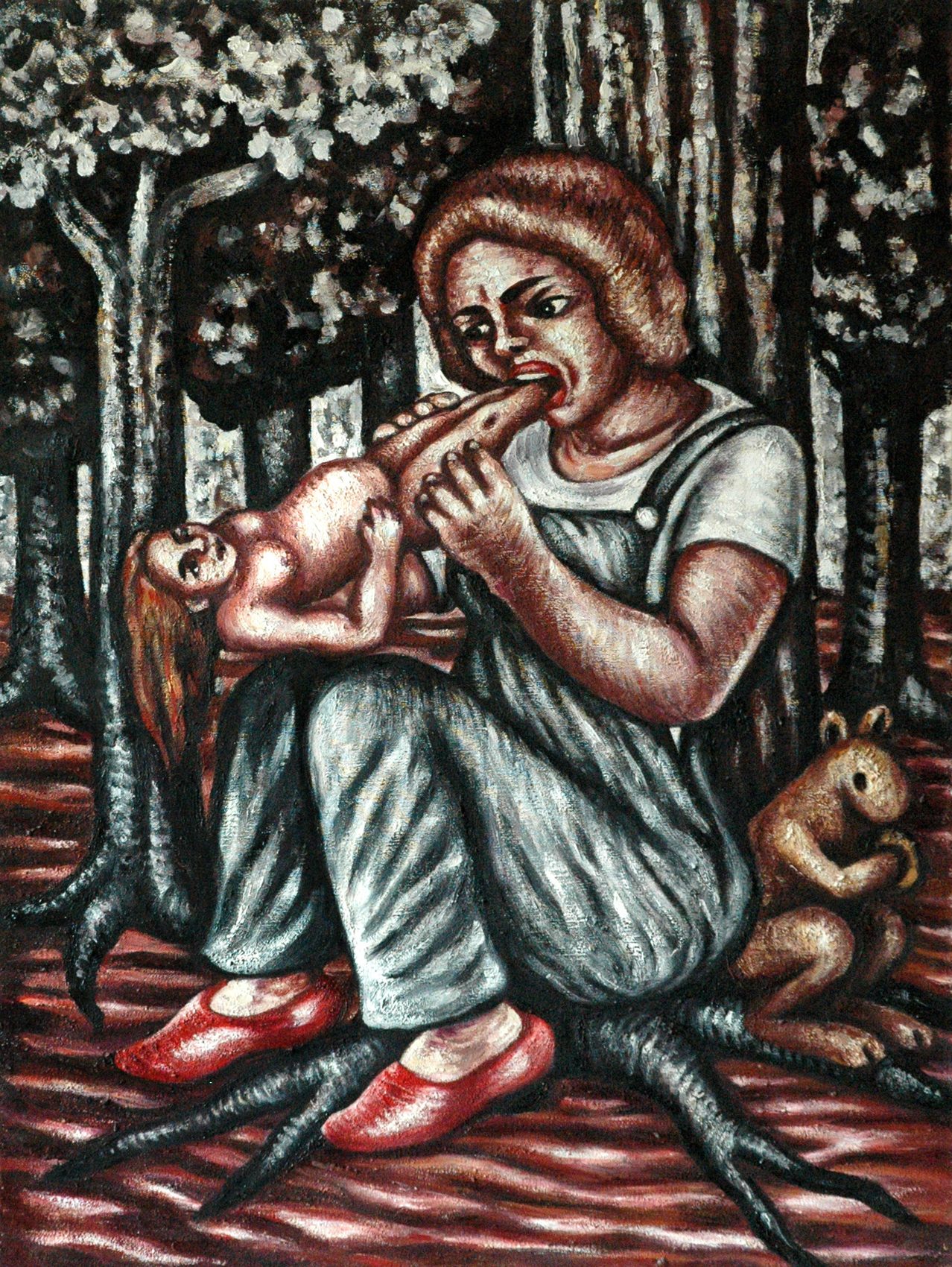 L'Ogresse, huile sur toile d'Anne van der Linden, 2003