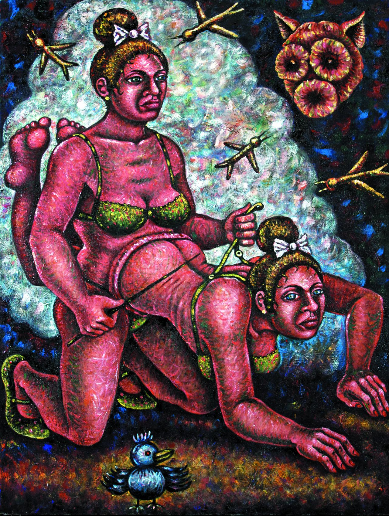 La Brouette, acrylique sur toile d'Anne van der Linden, 2011