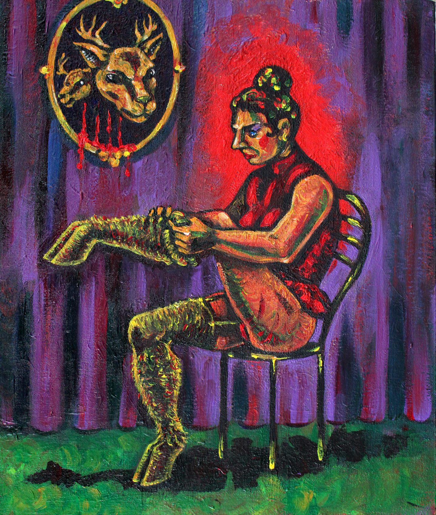 Pied de biche, acrylique sur toile d'Anne van der Linden, 2016