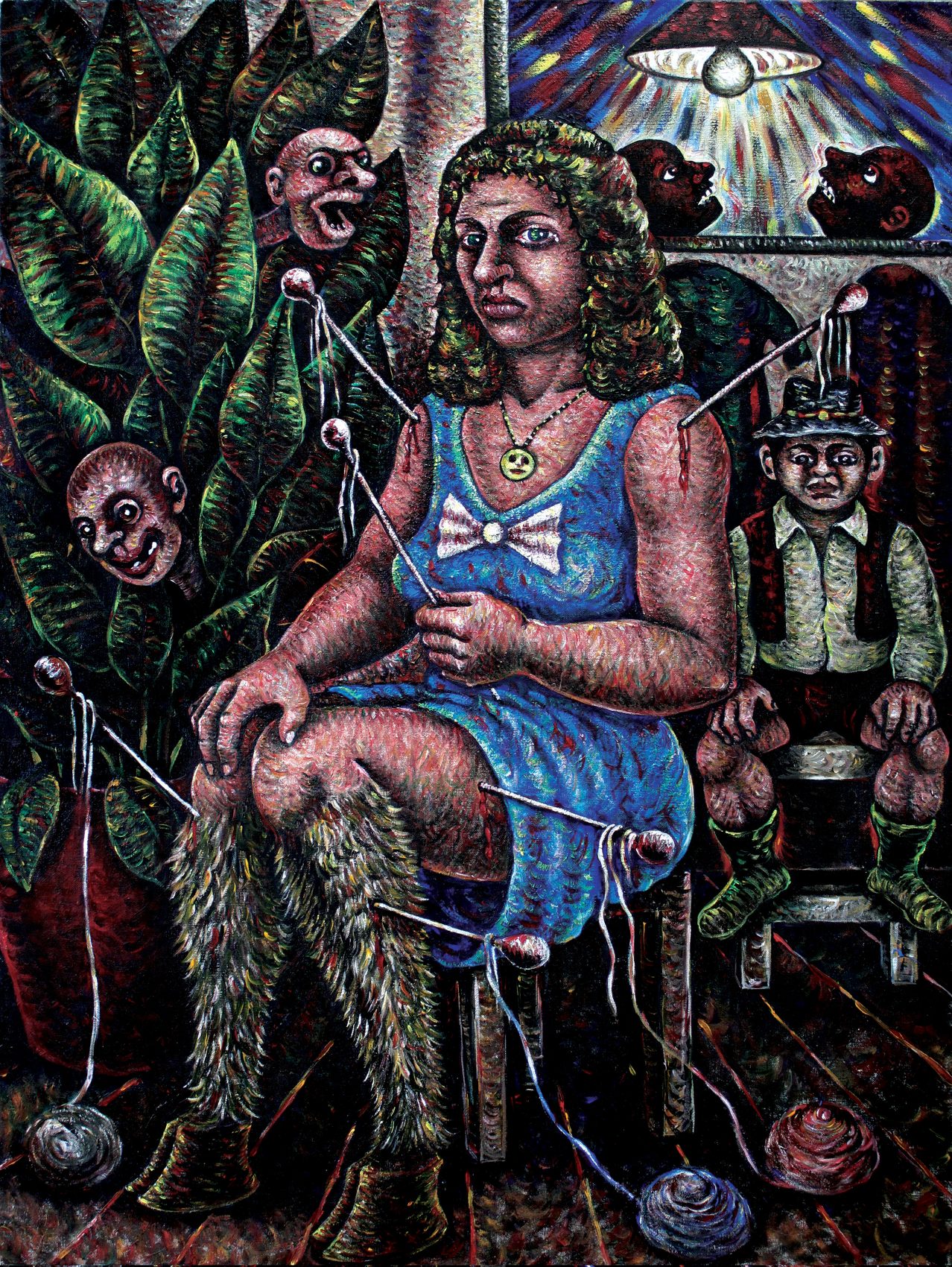 La P'tite Robe bleue, acrylique sur toile d'Anne van der Linden, 2012