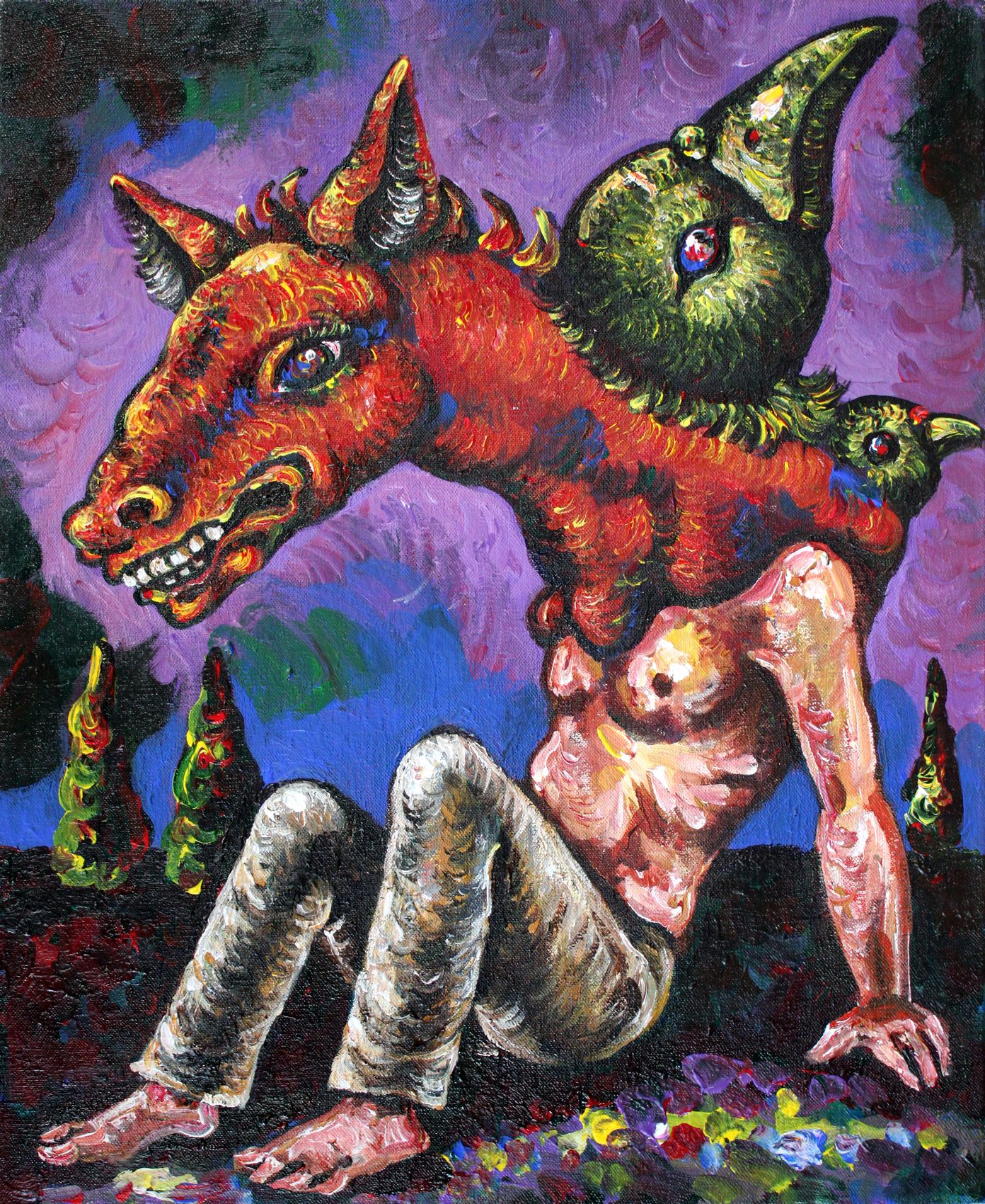 Mutation, acrylique sur toile d'Anne van der Linden, 2017