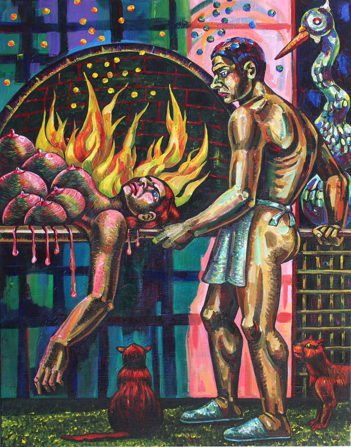 Boulanger, acrylique sur toile d'Anne van der Linden, 2019