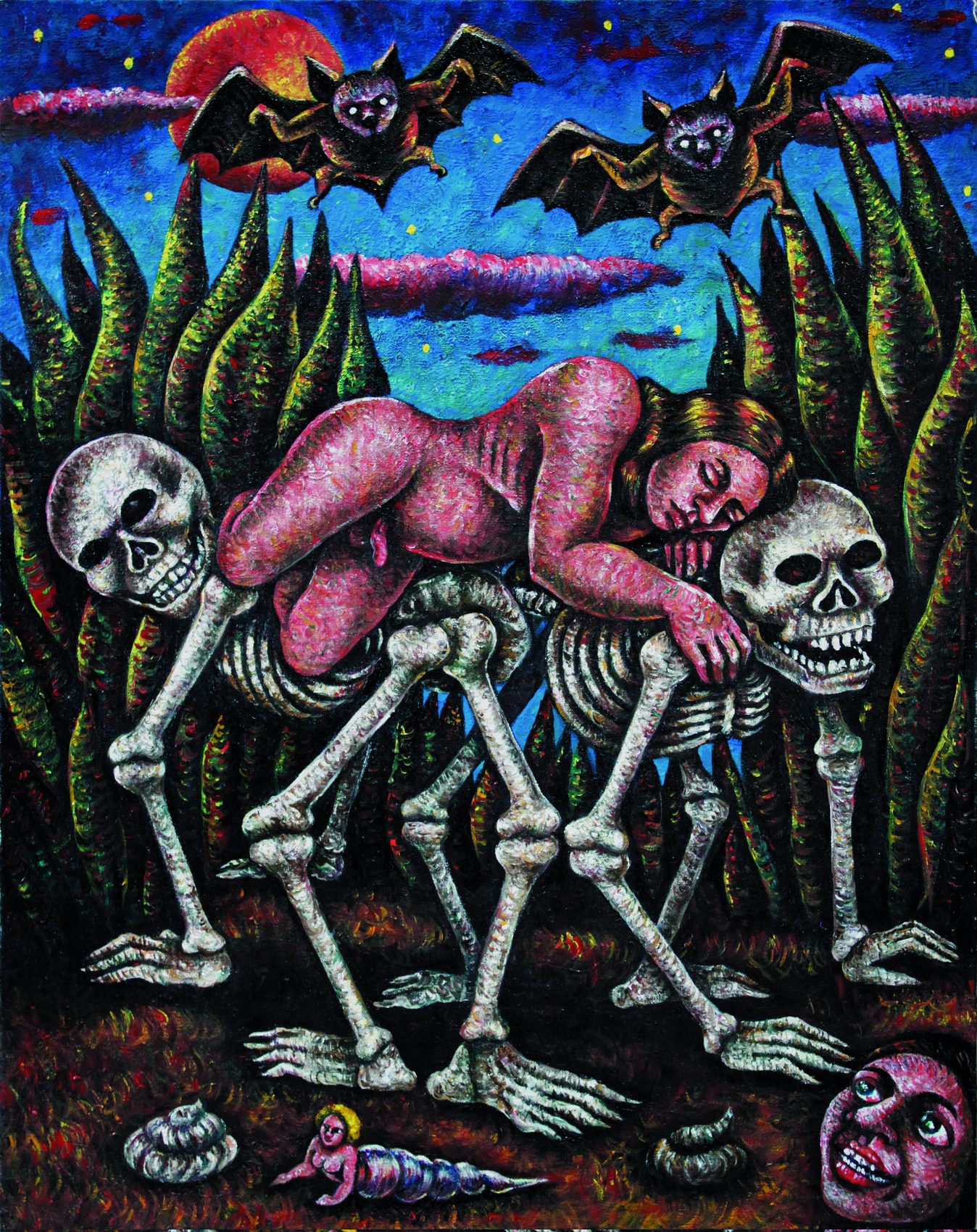 Sourires mexicains, acrylique sur toile d'Anne van der Linden, 2012