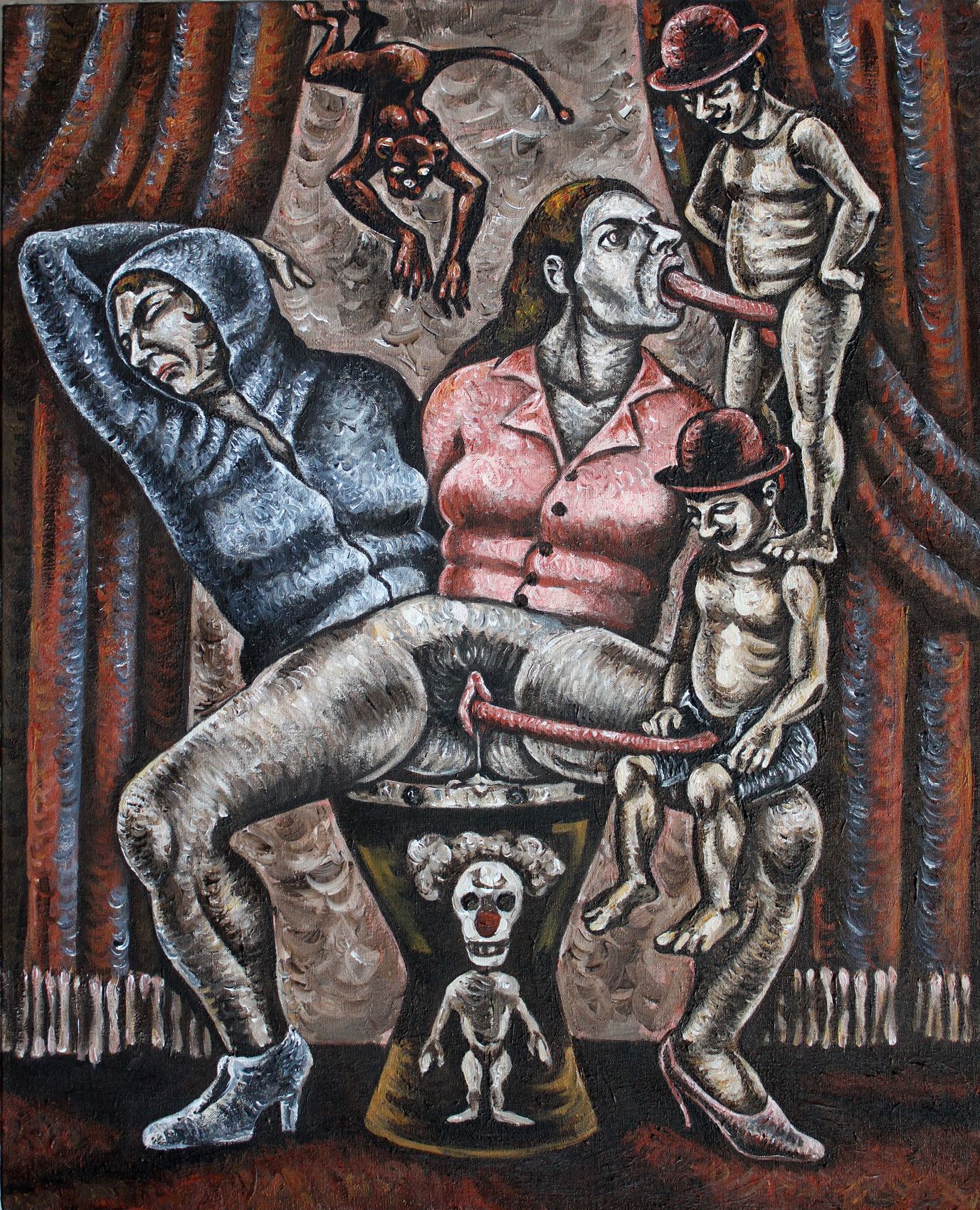 Siamoises, acrylique sur toile d'Anne van der Linden, 2017