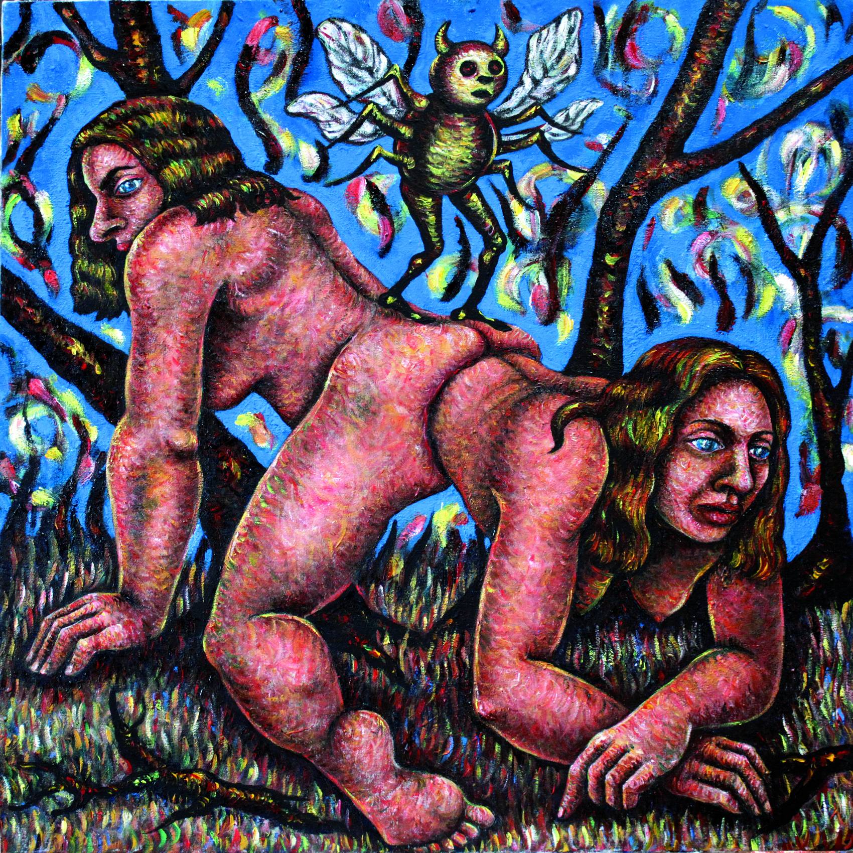Araignée du matin, acrylique sur toile d'Anne van der Linden, 2012