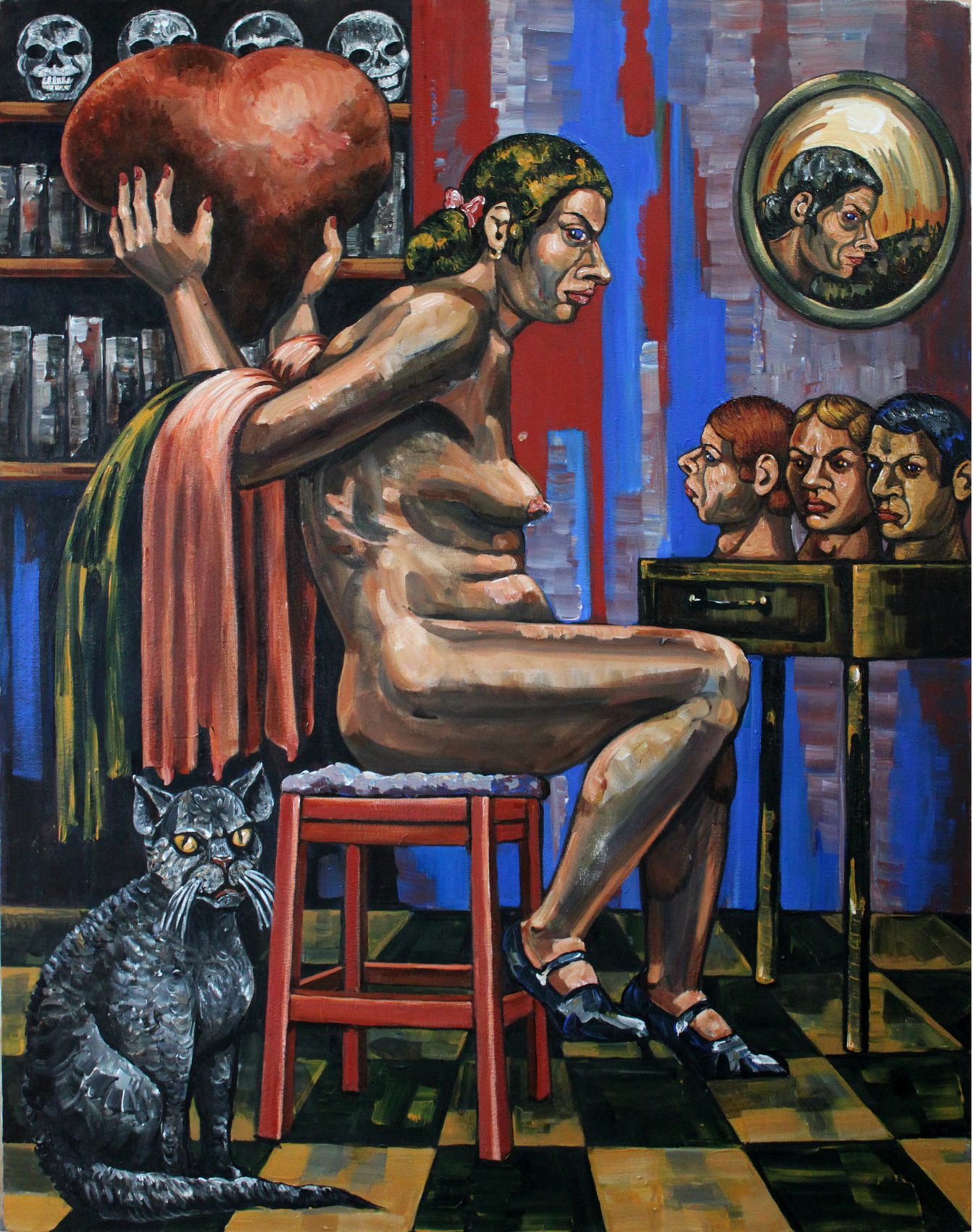 Helpless love, acrylique sur toile d'Anne van der Linden, 2023