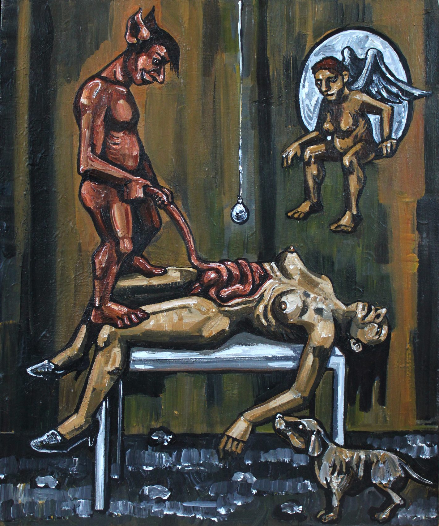 Jeux d'enfants, acrylique sur toile d'Anne van der Linden, 2023