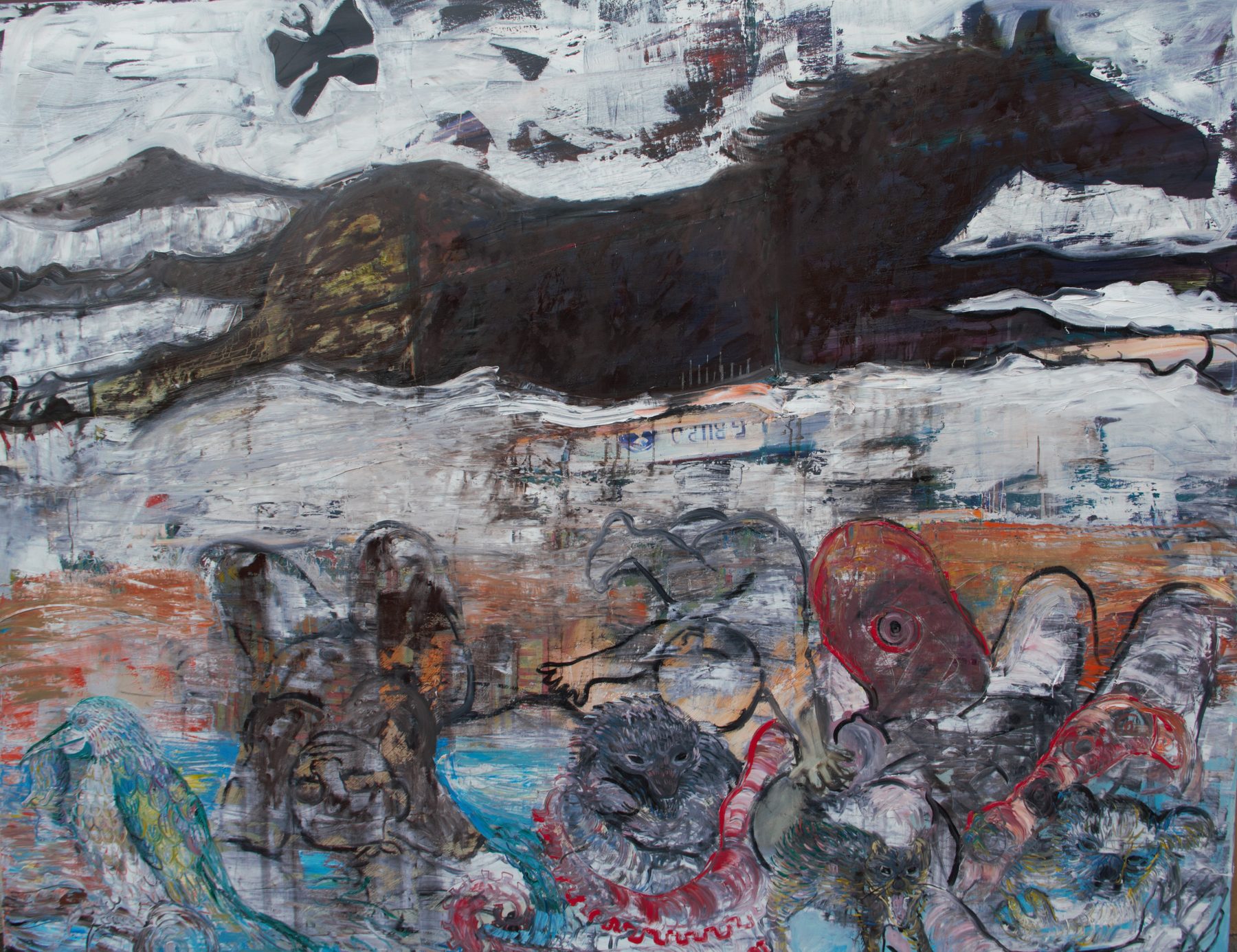 La guerre, huile sur toile d'Anouchka Desseilles, 2024