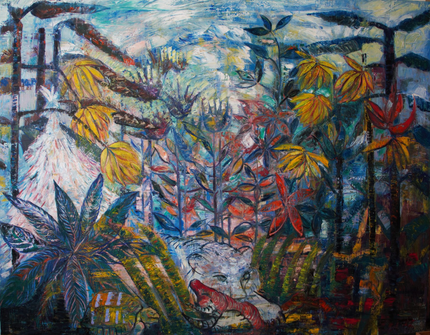 Le repas du lion, huile sur toile d'Anouchka Desseilles, 2024